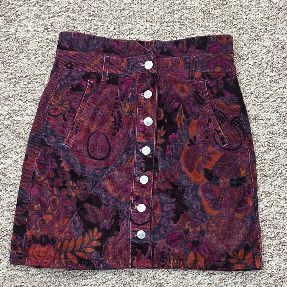 Pilcro Women's Paisley Button-Front Skirt